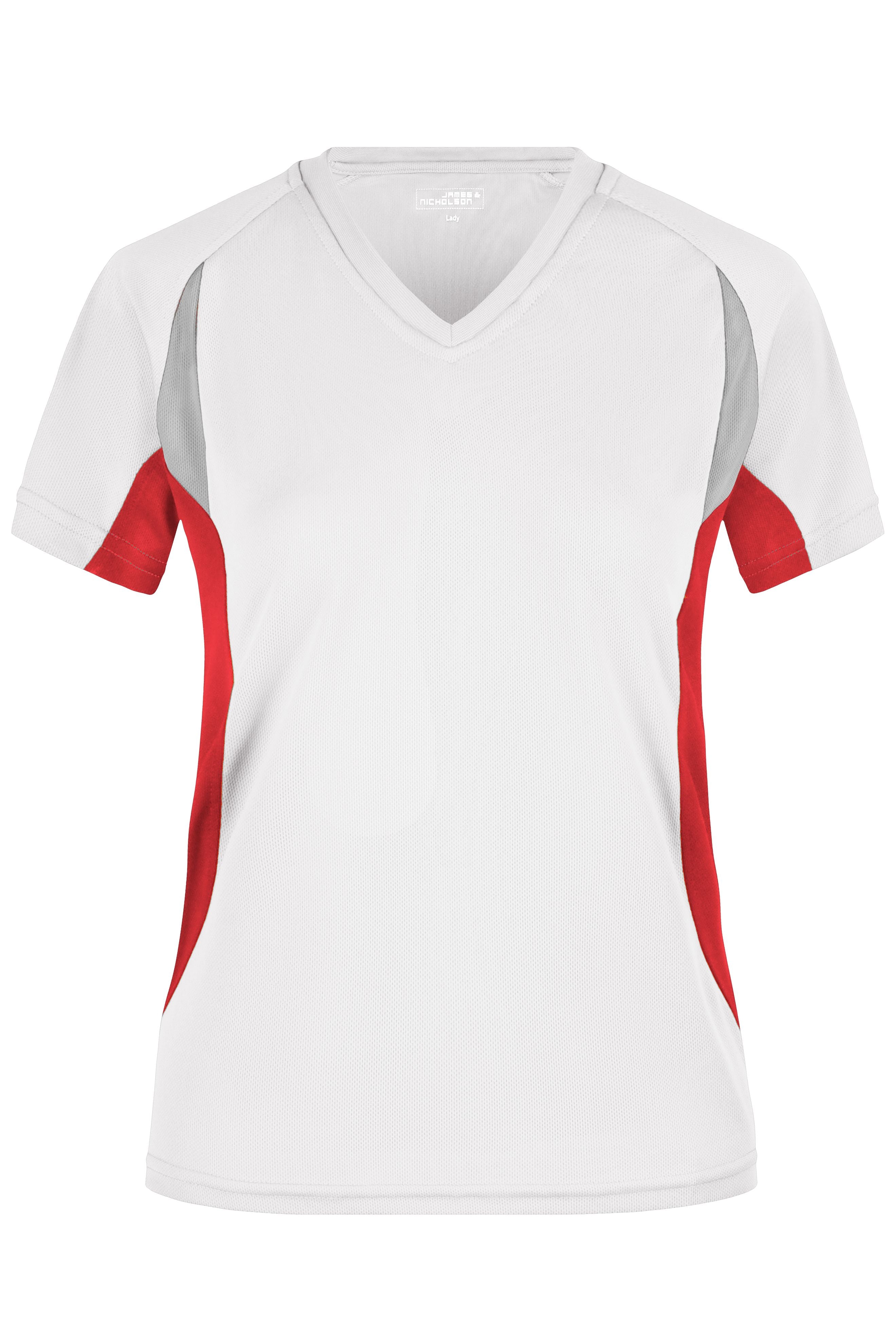 James & Nicholson Topcool Laufshirt Damen white/red