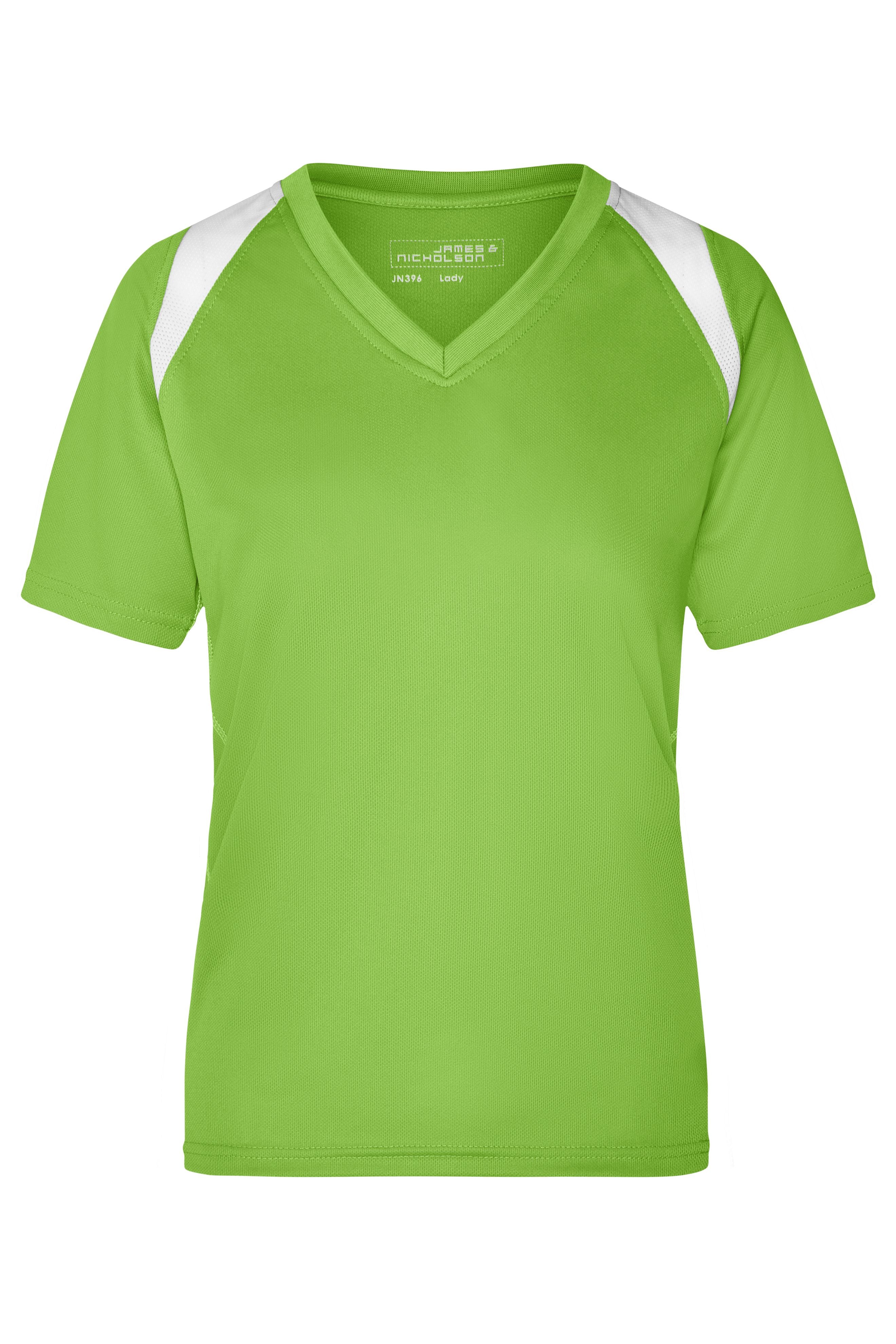 James & Nicholson Topcool T-Shirt Damen lime-green/white
