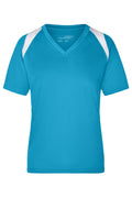 James & Nicholson Topcool T-Shirt Damen turquoise/white