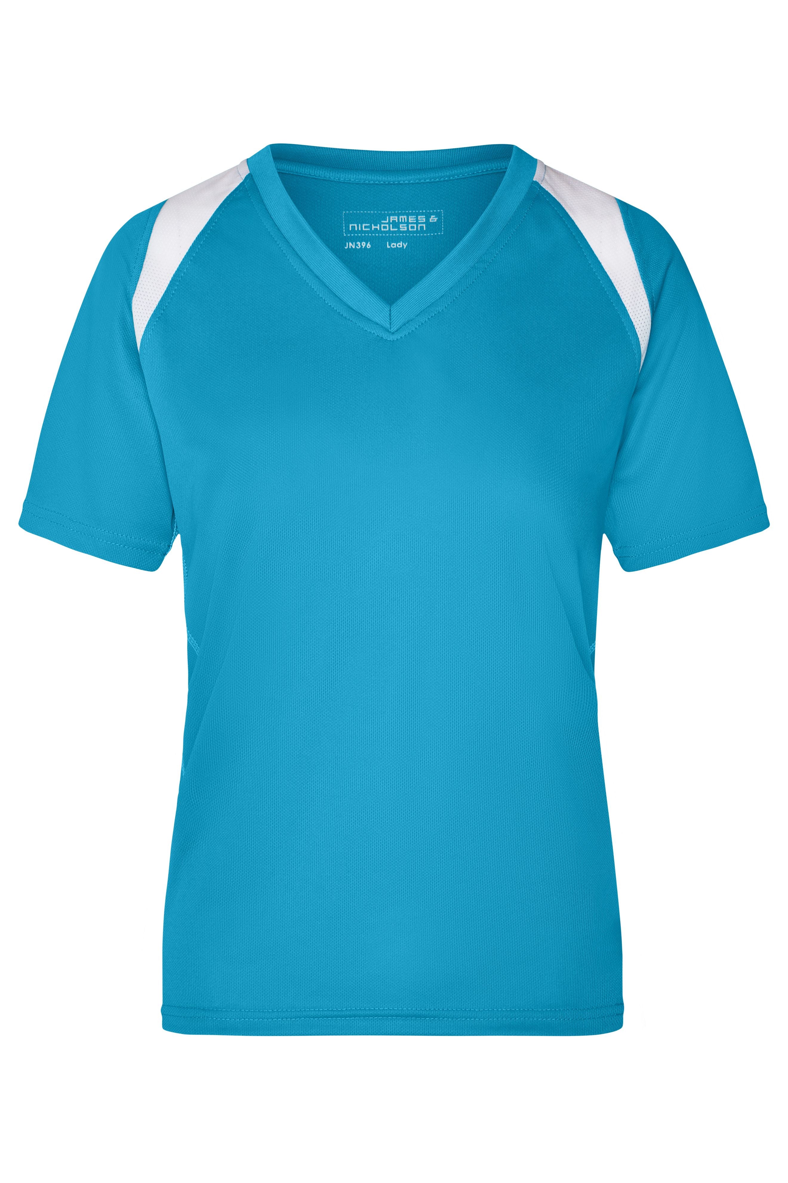 James & Nicholson Topcool T-Shirt Damen turquoise/white