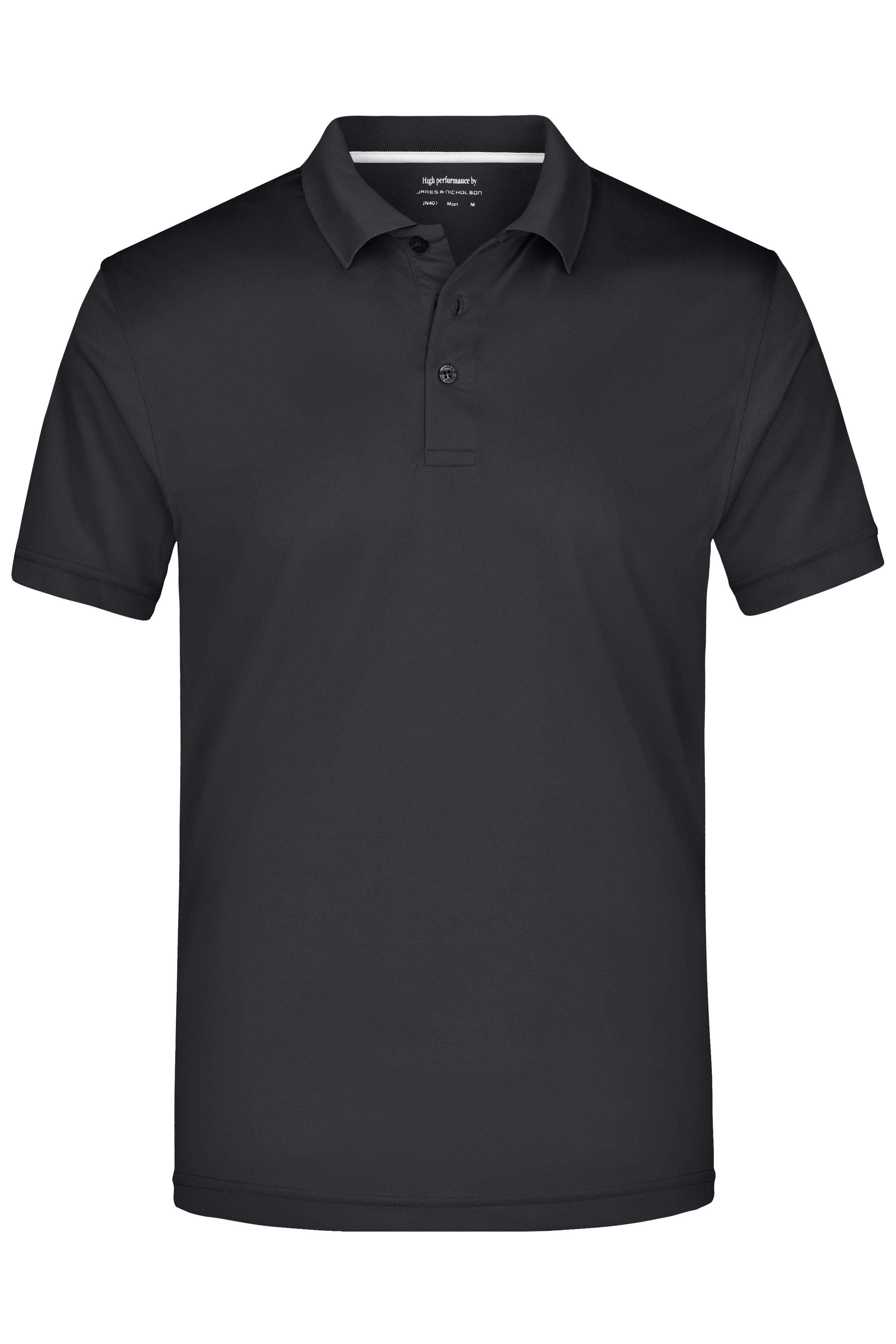 James & Nicholson Herren Funktionspolo black