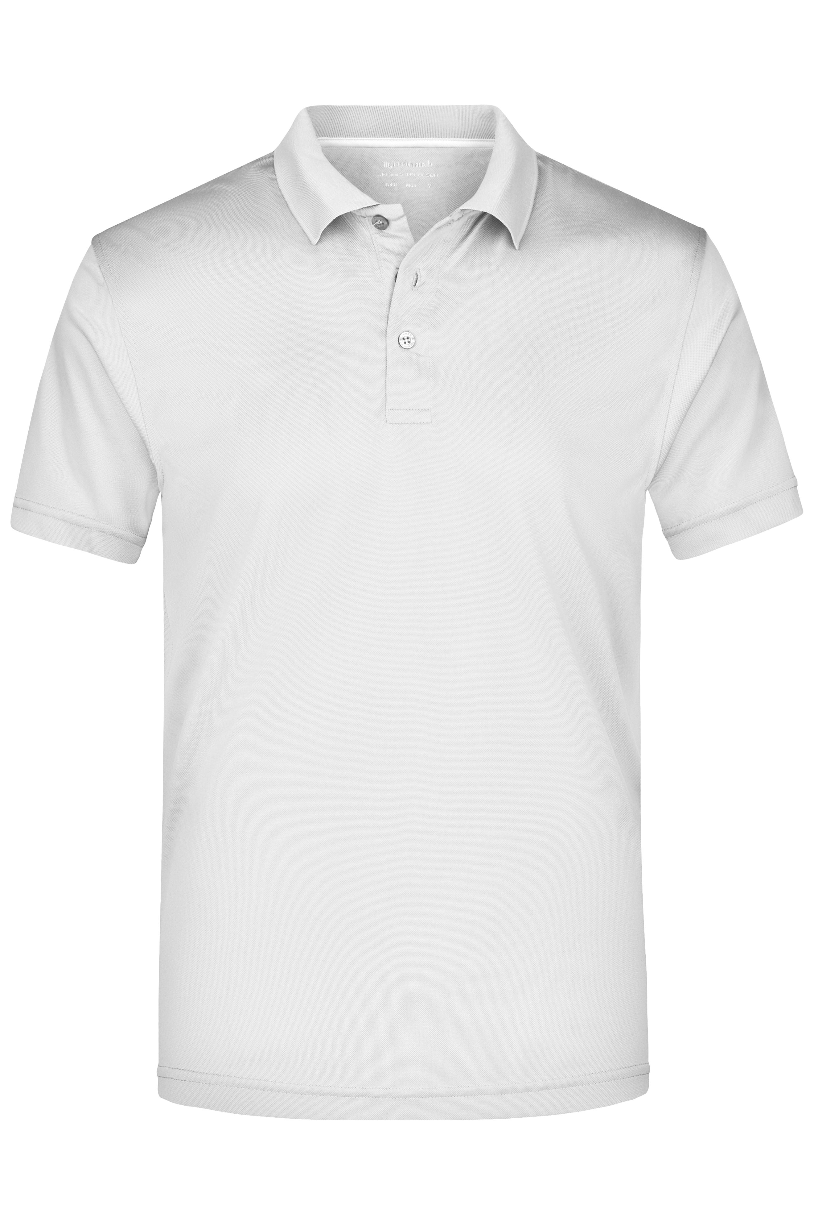 James & Nicholson Herren Funktionspolo white