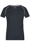James & Nicholson Damen Funktions-Shirt für Fitness und Sport black/white