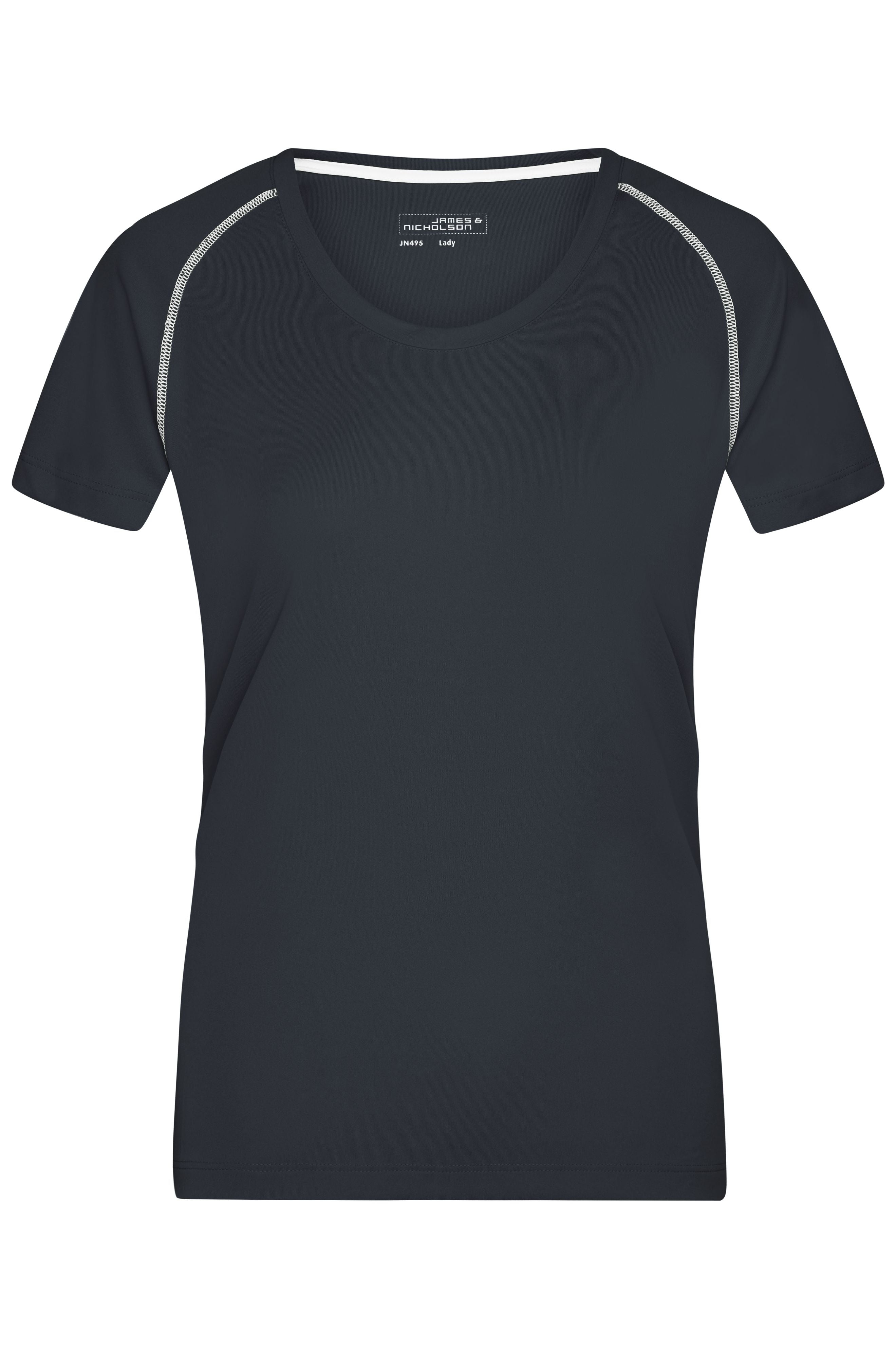James & Nicholson Damen Funktions-Shirt für Fitness und Sport black/white