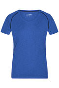 James & Nicholson Damen Funktions-Shirt für Fitness und Sport blue-melange/navy