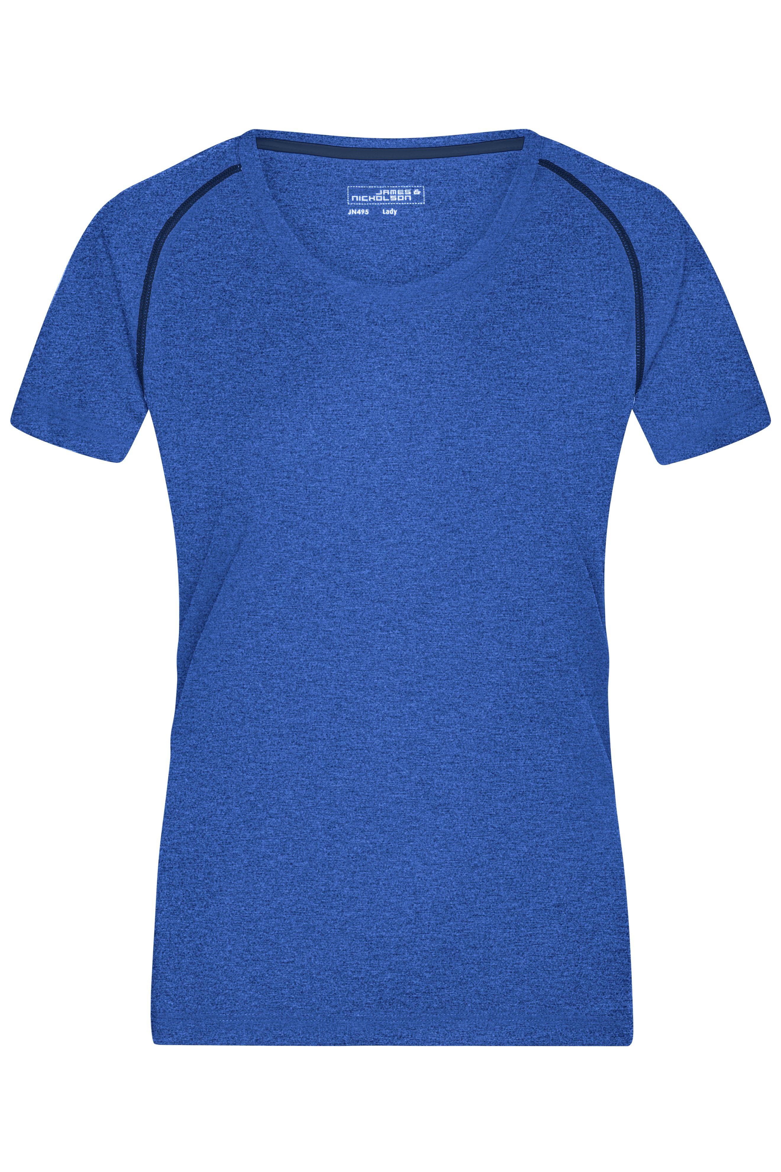 James & Nicholson Damen Funktions-Shirt für Fitness und Sport blue-melange/navy