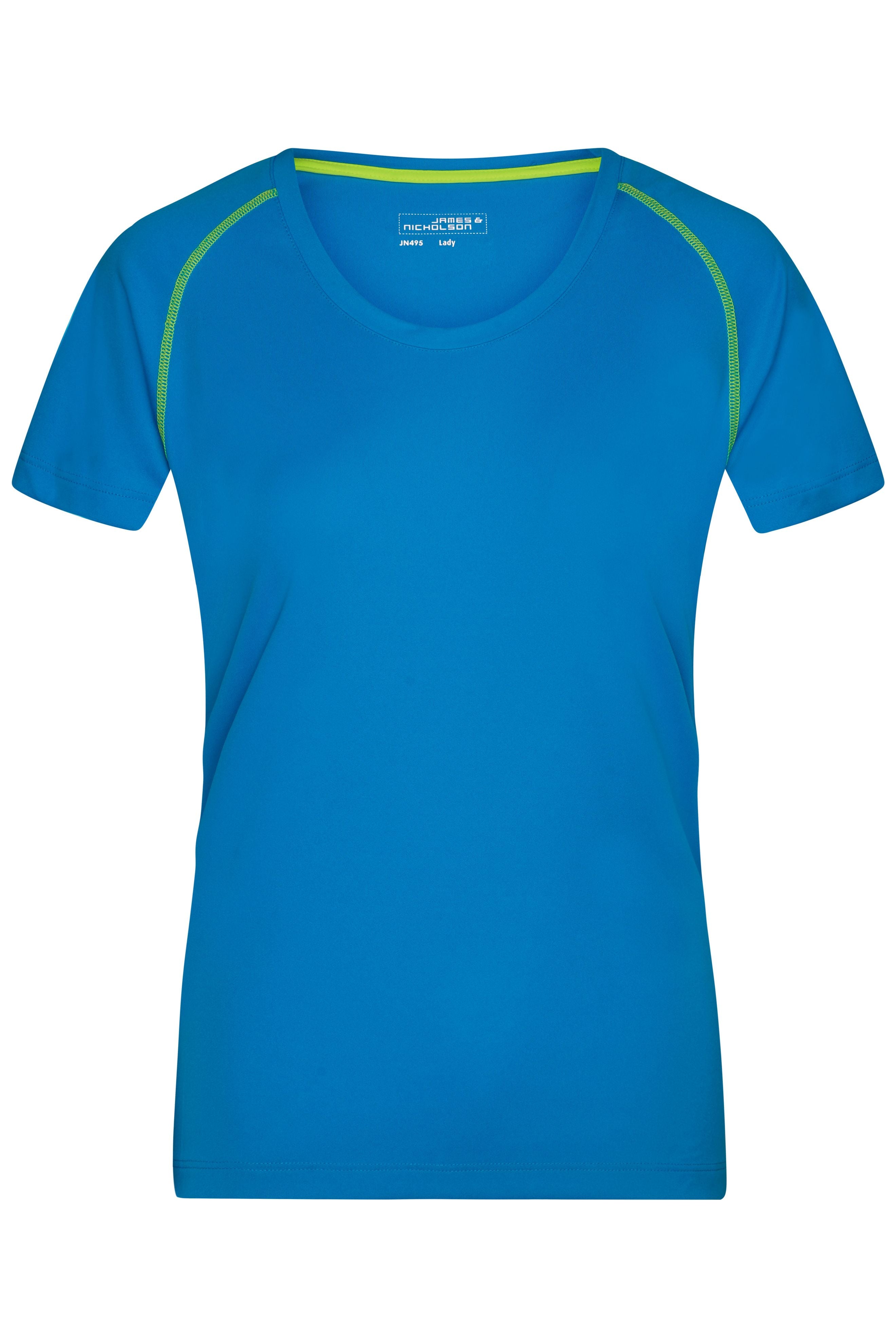 James & Nicholson Damen Funktions-Shirt für Fitness und Sport bright-blue/bright-yellow
