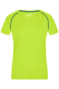 James & Nicholson Damen Funktions-Shirt für Fitness und Sport bright-yellow/bright-blue