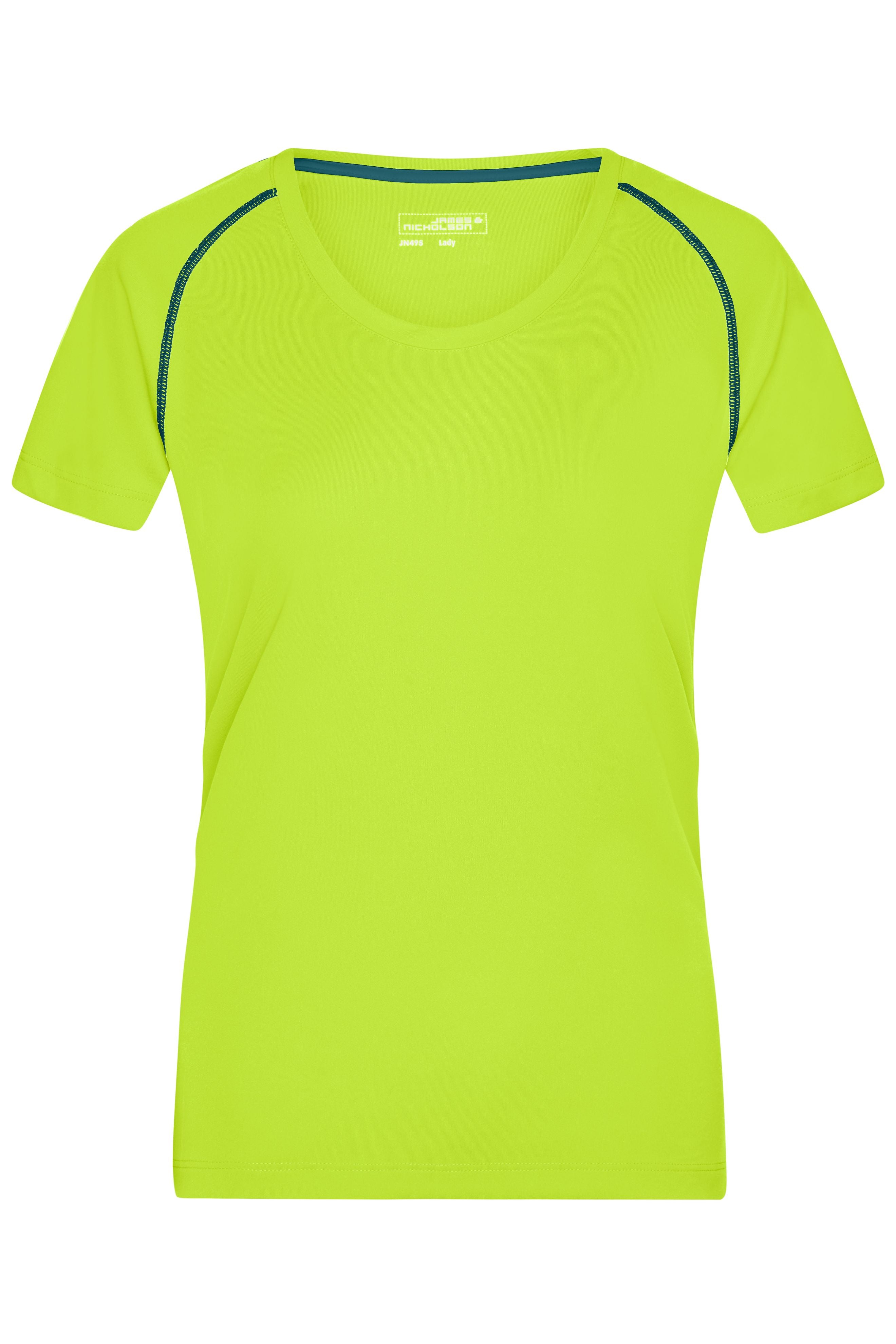 James & Nicholson Damen Funktions-Shirt für Fitness und Sport bright-yellow/bright-blue