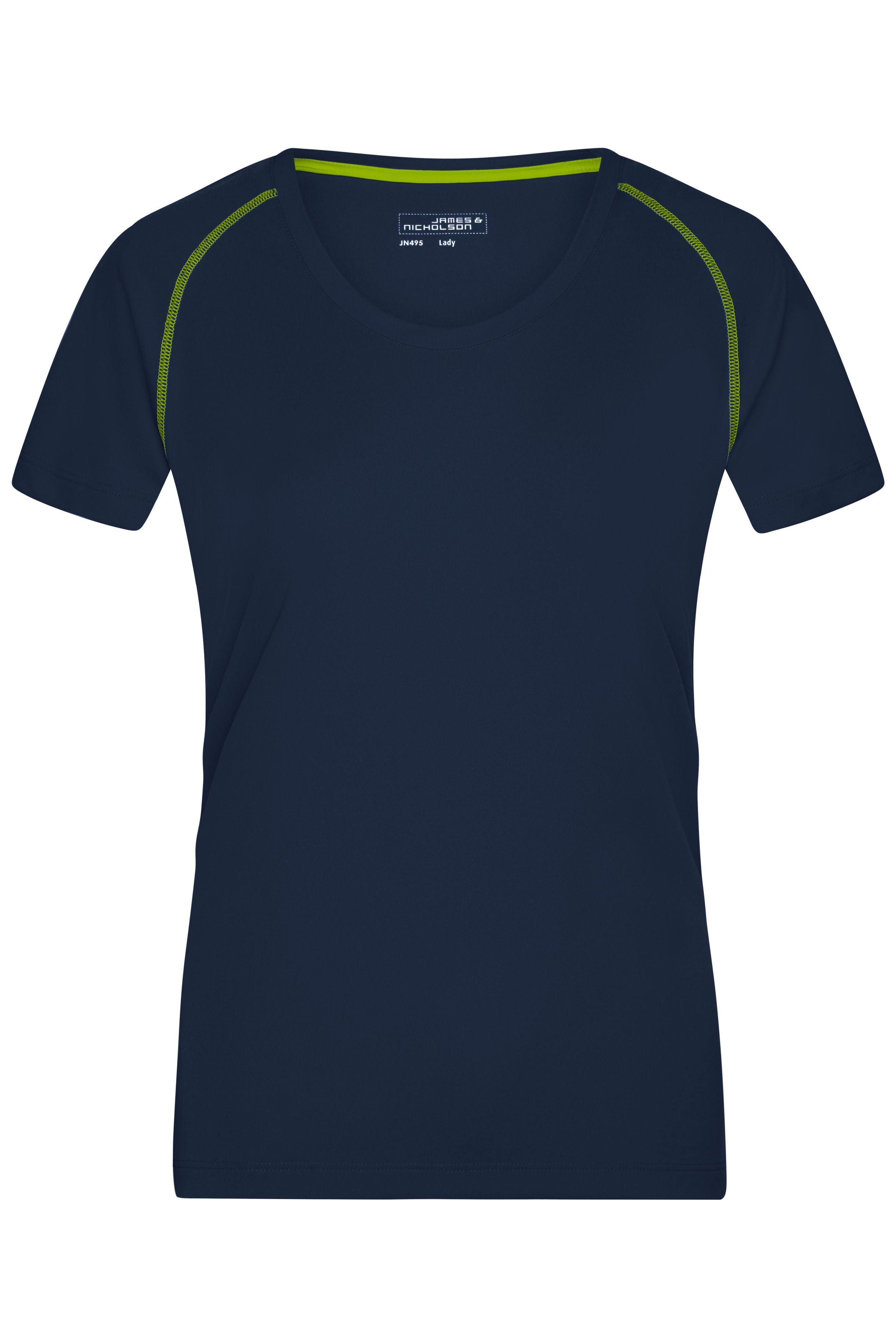 James & Nicholson Damen Funktions-Shirt für Fitness und Sport navy/bright-yellow