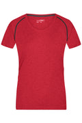 James & Nicholson Damen Funktions-Shirt für Fitness und Sport red-melange/titan