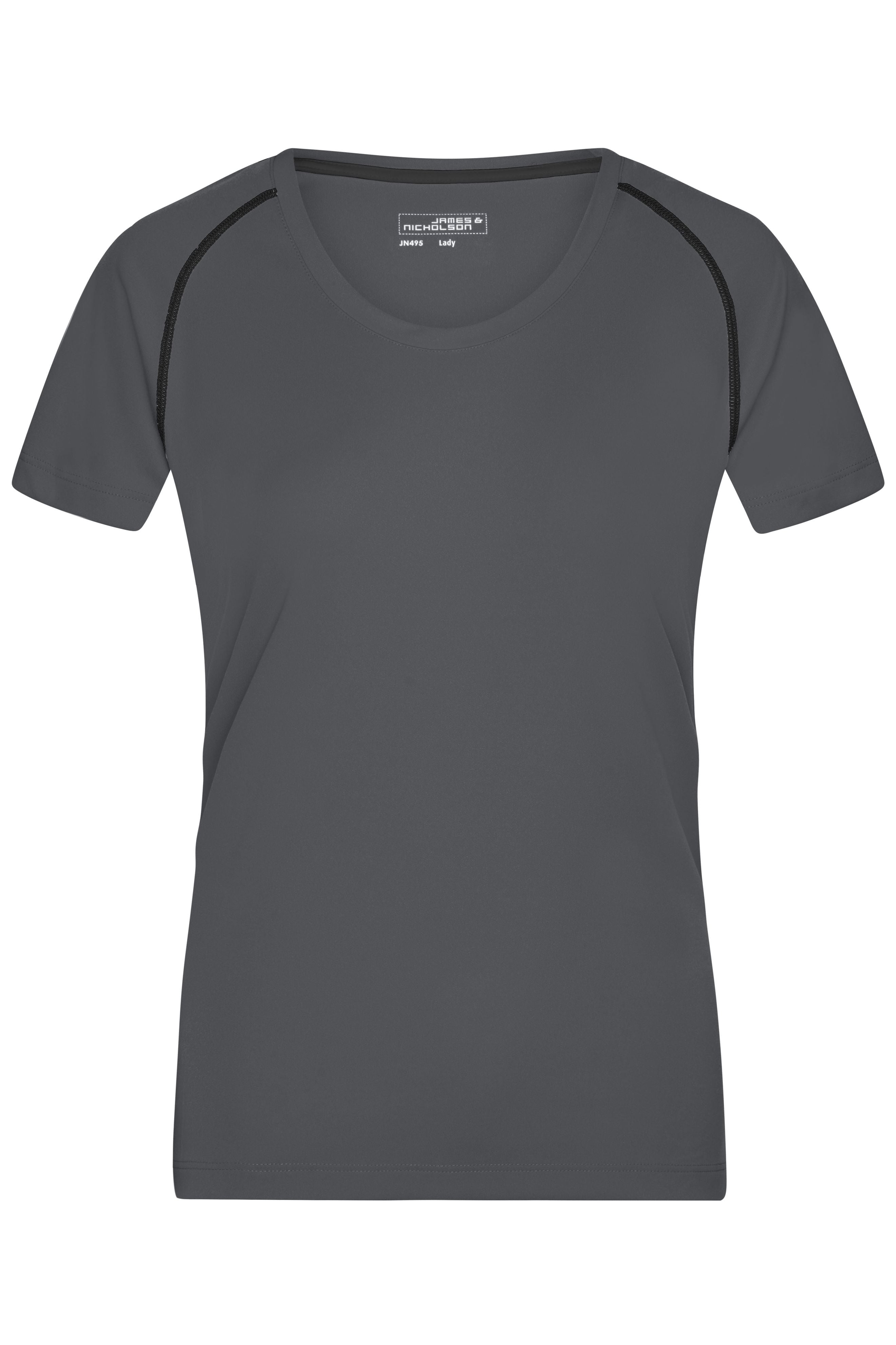 James & Nicholson Damen Funktions-Shirt für Fitness und Sport titan/black