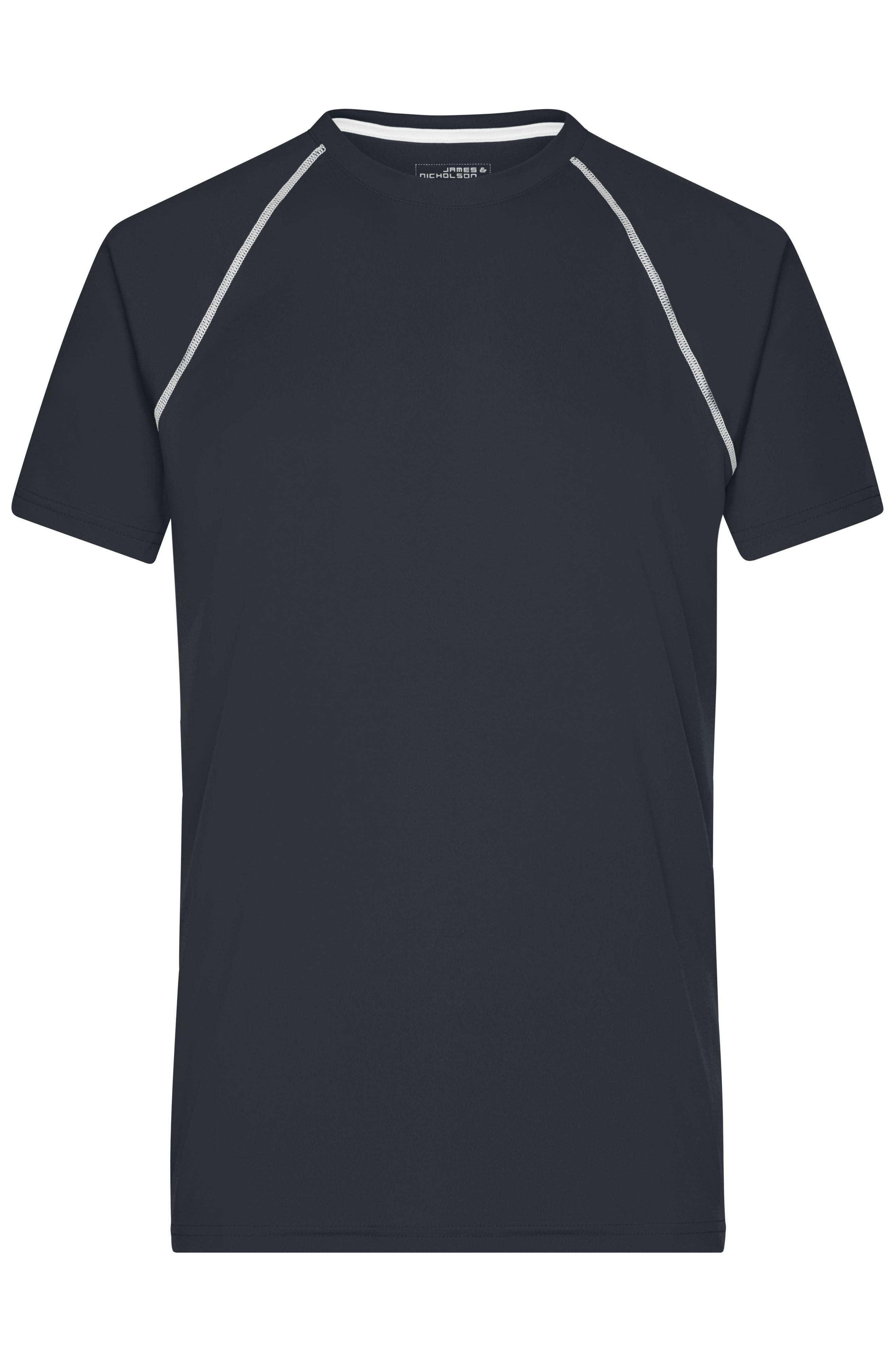 James & Nicholson Herren Funktions-Shirt für Fitness und Sport black/white