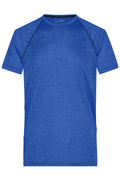 James & Nicholson Herren Funktions-Shirt für Fitness und Sport blue-melange/navy
