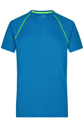 James & Nicholson Herren Funktions-Shirt für Fitness und Sport bright-blue/bright-yellow