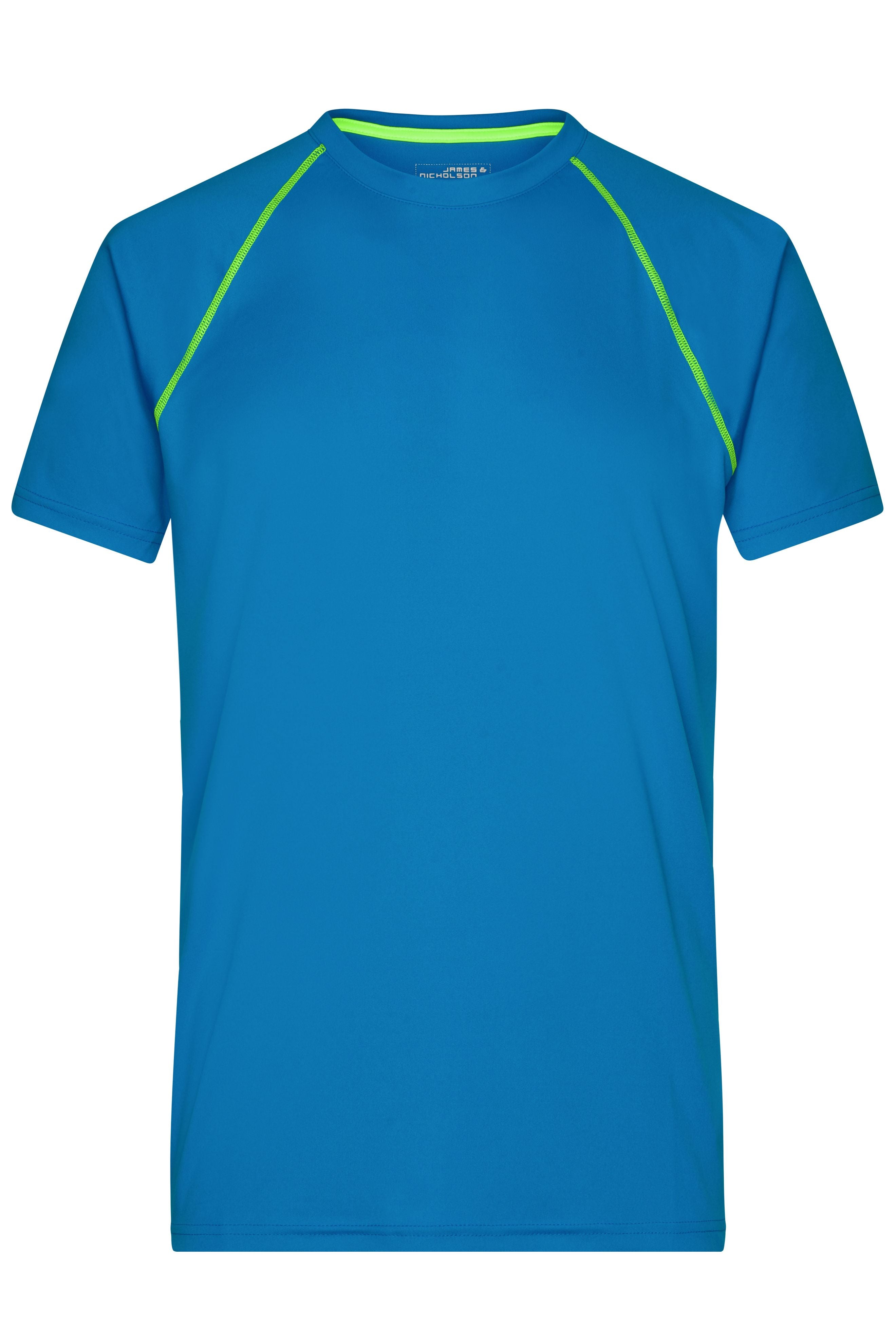 James & Nicholson Herren Funktions-Shirt für Fitness und Sport bright-blue/bright-yellow