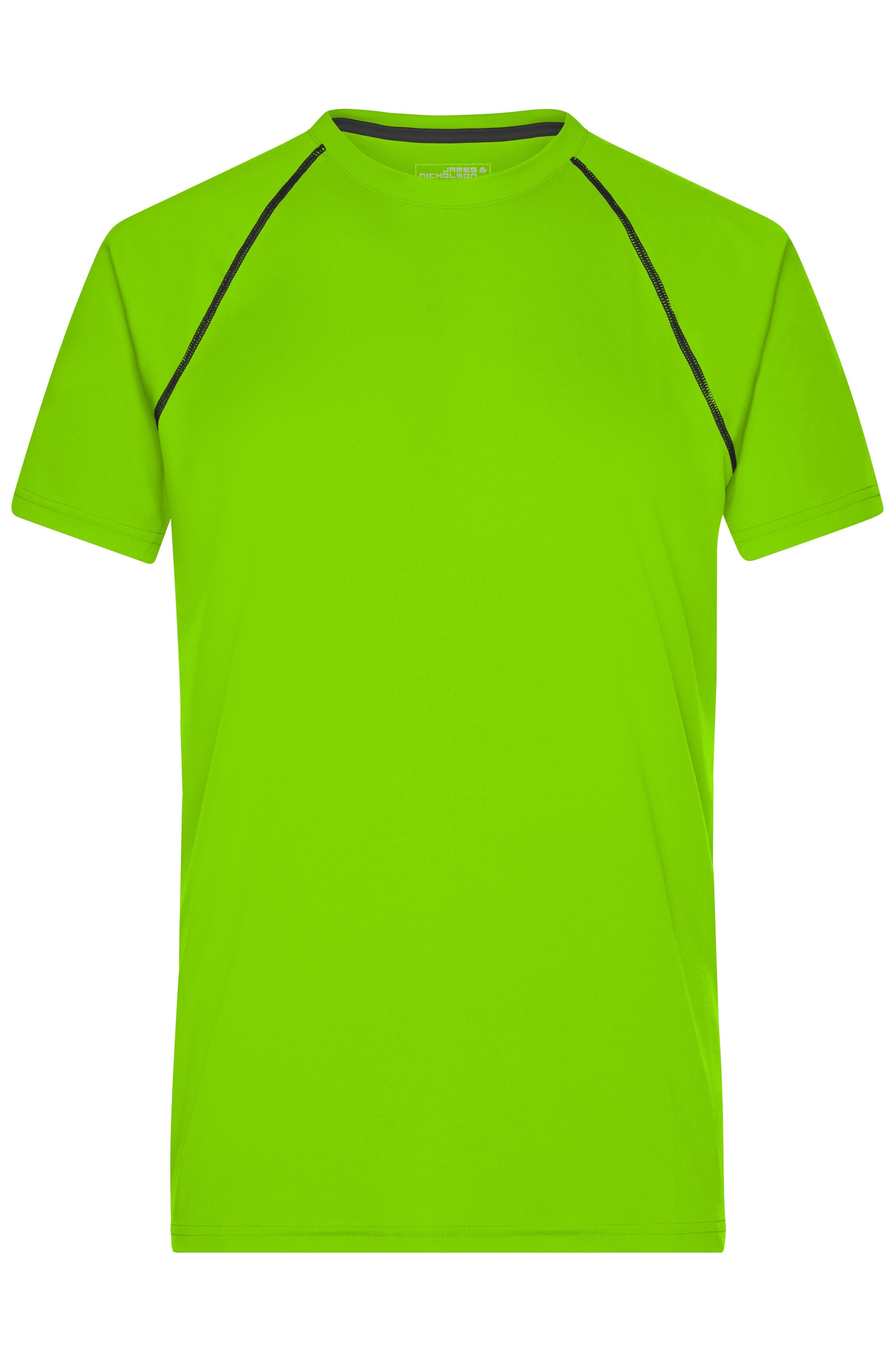 James & Nicholson Herren Funktions-Shirt für Fitness und Sport bright-green/black