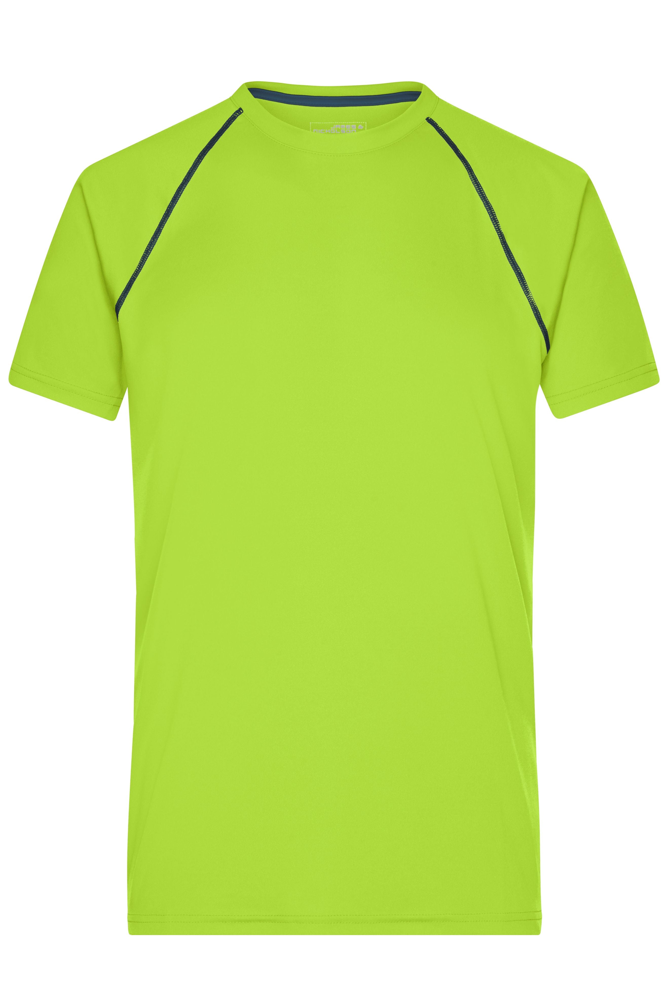 James & Nicholson Herren Funktions-Shirt für Fitness und Sport bright-yellow/bright-blue