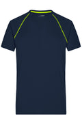 James & Nicholson Herren Funktions-Shirt für Fitness und Sport navy/bright-yellow
