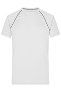James & Nicholson Herren Funktions-Shirt für Fitness und Sport white/silver