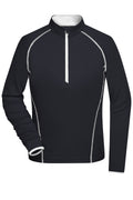 James & Nicholson Langarm Sportshirt für Damen black/white