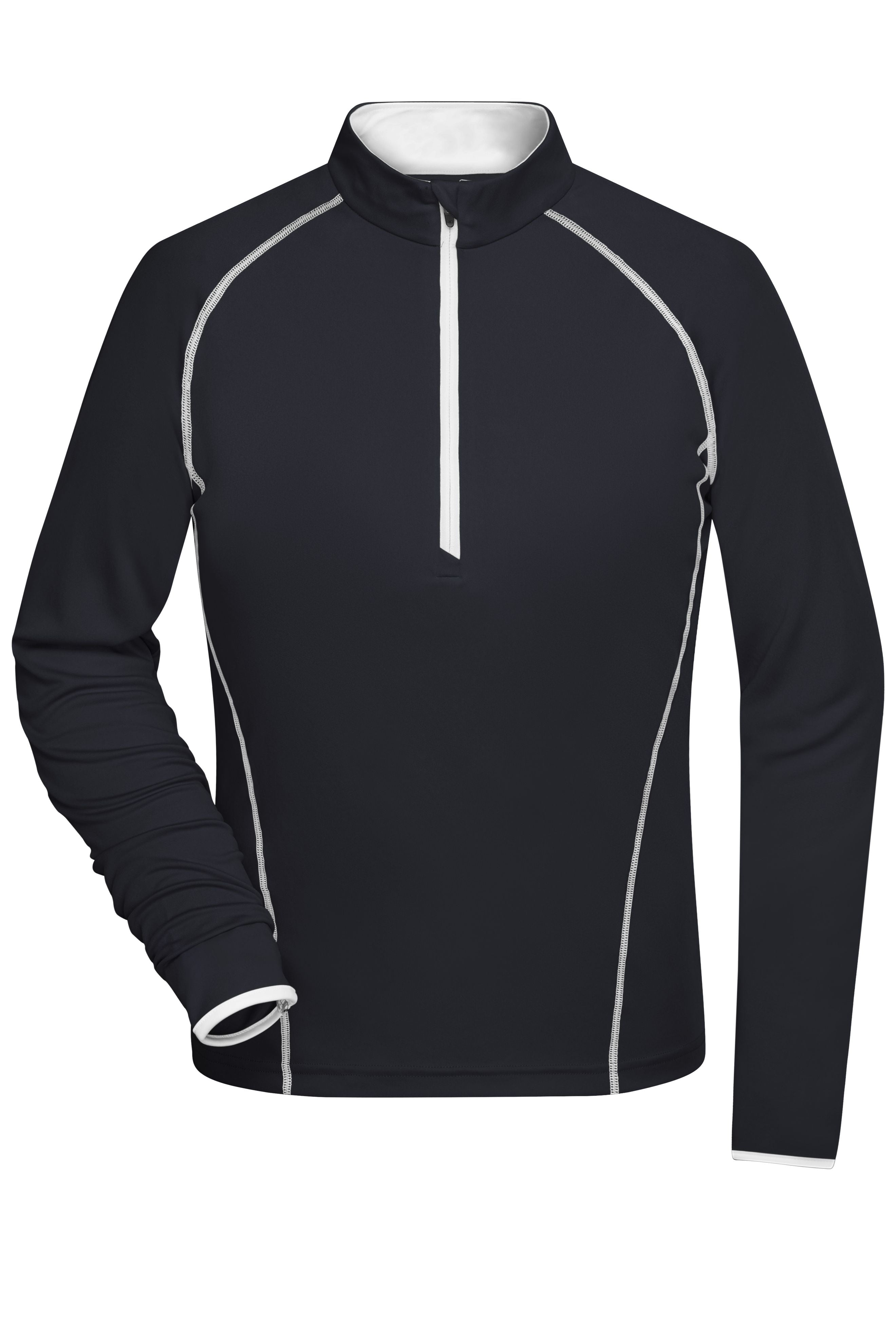 James & Nicholson Langarm Sportshirt für Damen black/white