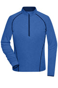James & Nicholson Langarm Sportshirt für Damen blue-melange/navy
