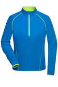 James & Nicholson Langarm Sportshirt für Damen bright-blue/bright-yellow
