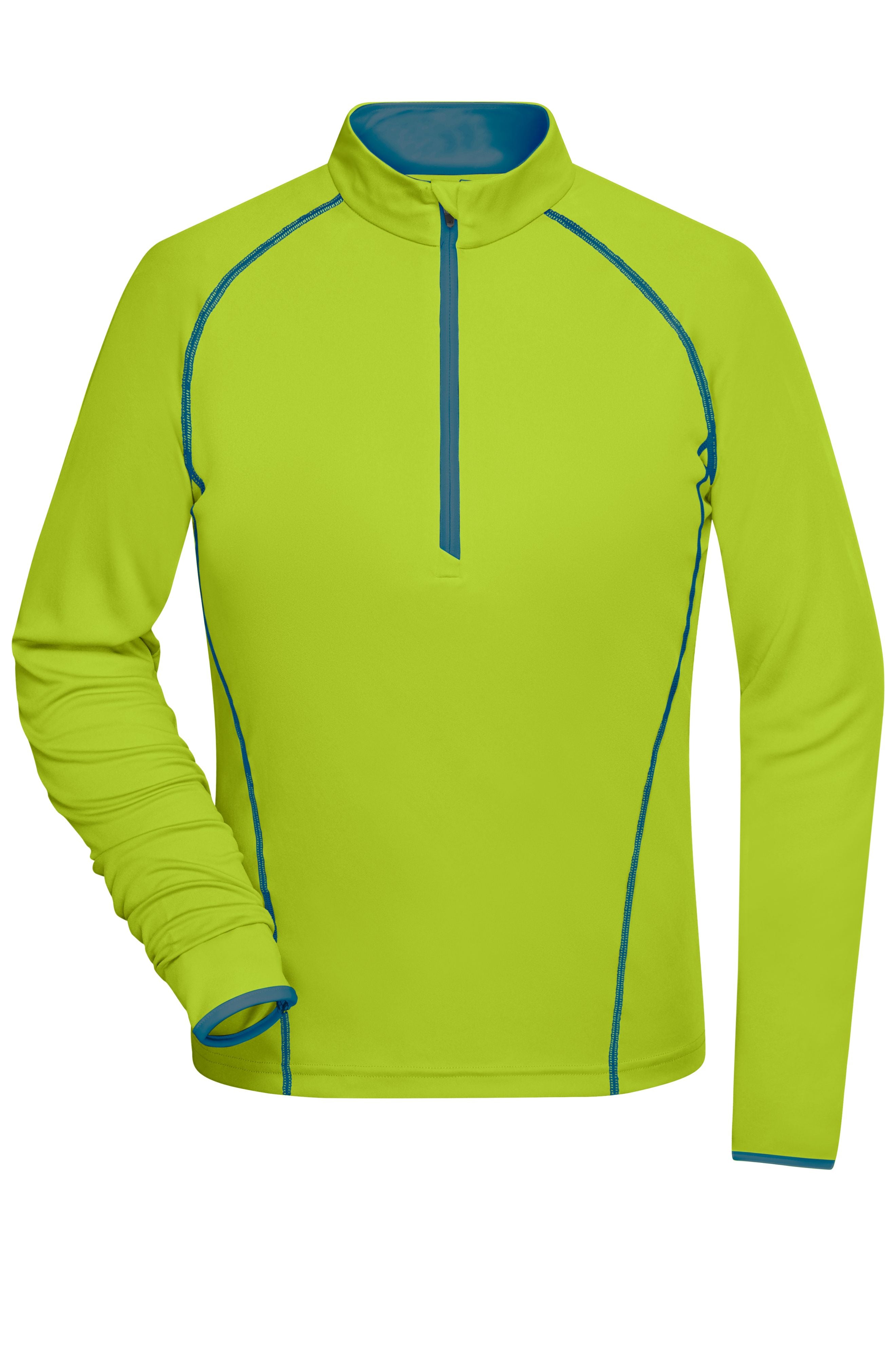 James & Nicholson Langarm Sportshirt für Damen bright-yellow/bright-blue