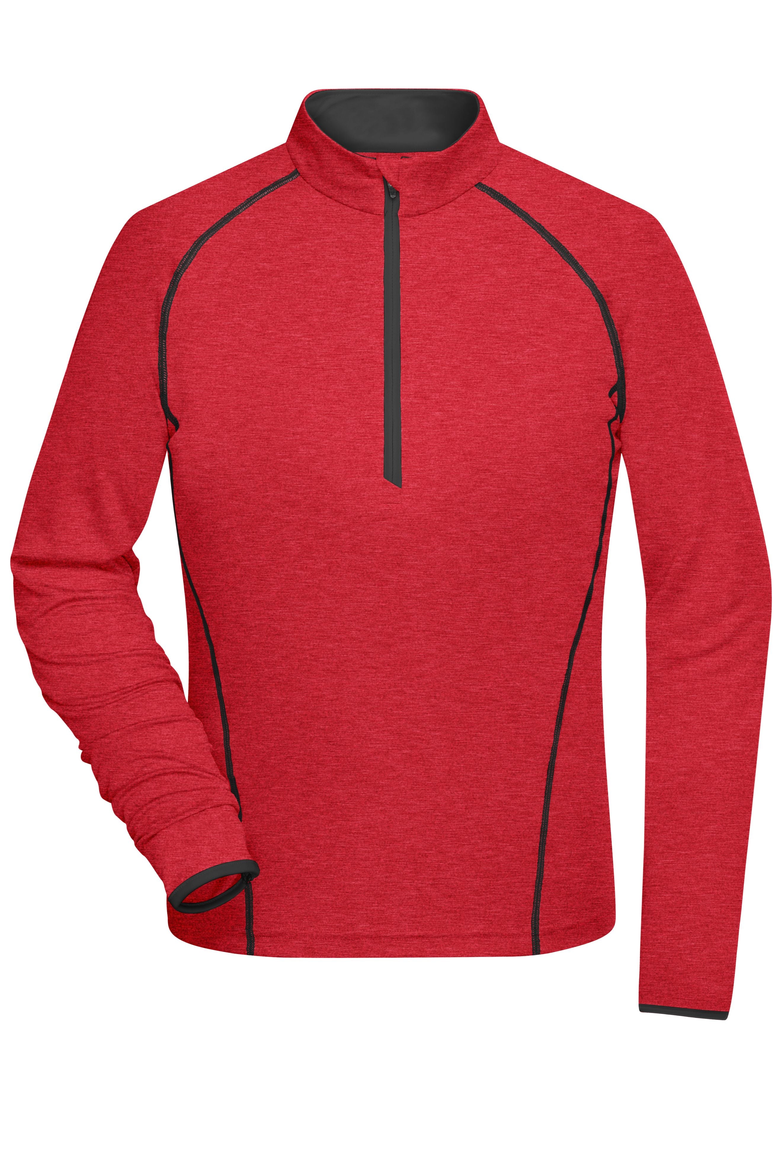James & Nicholson Langarm Sportshirt für Damen red-melange/titan
