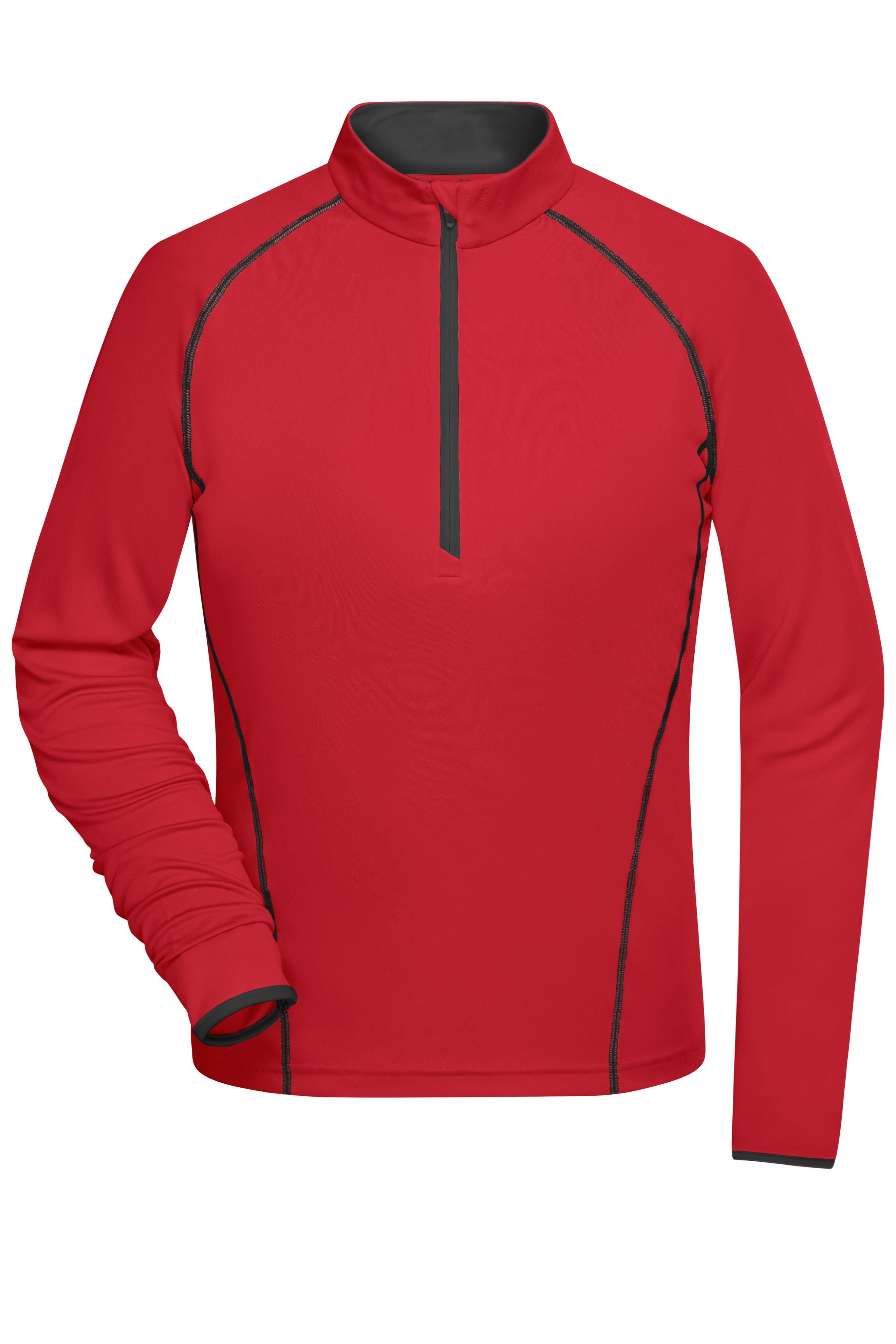 James & Nicholson Langarm Sportshirt für Damen red/black