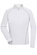 James & Nicholson Langarm Sportshirt für Damen white/silver