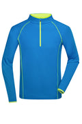 James & Nicholson Langarm Sportshirt für Herren bright-blue/bright-yellow