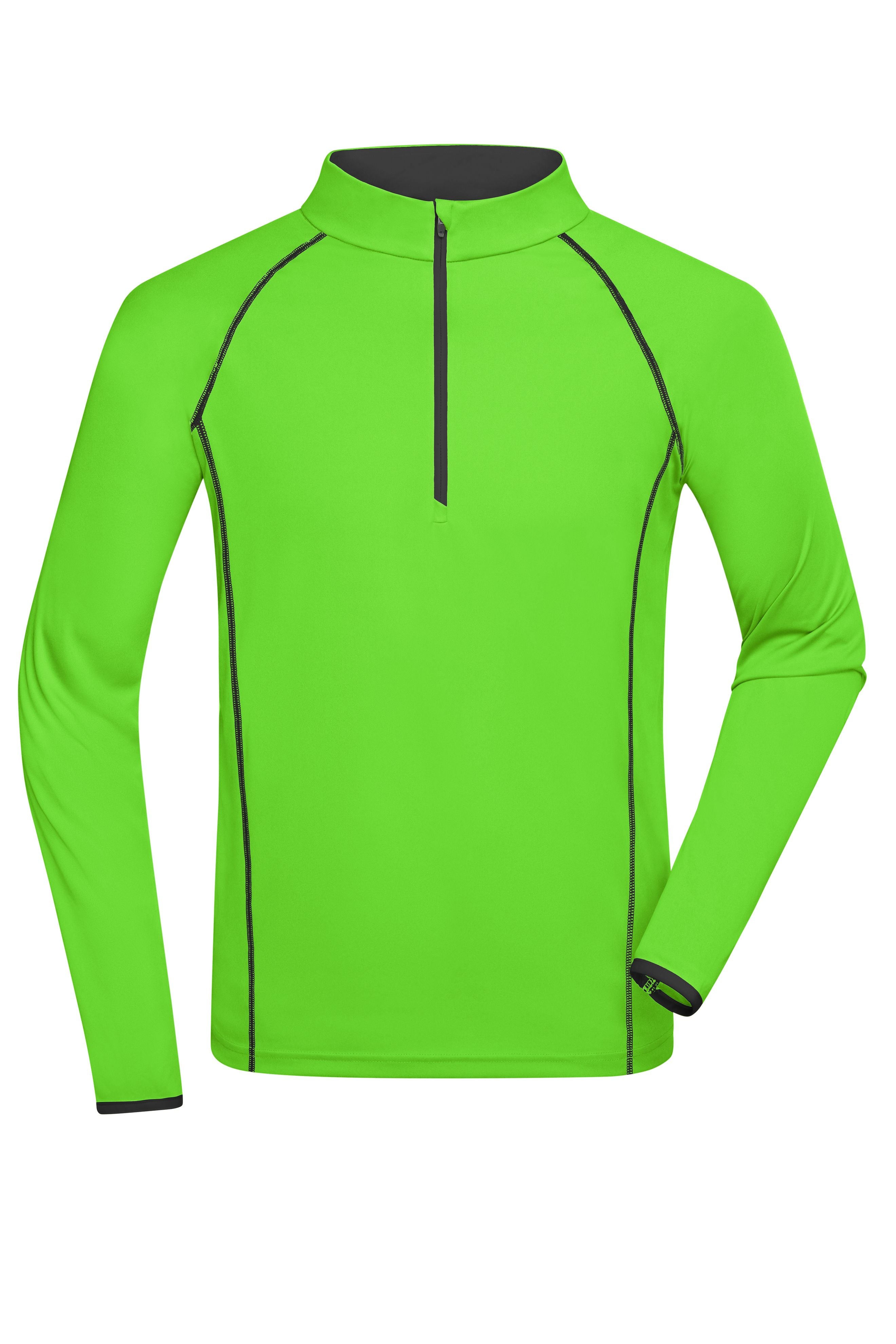 James & Nicholson Langarm Sportshirt für Herren bright-green/black
