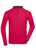 James & Nicholson Langarm Sportshirt für Herren bright-pink/titan