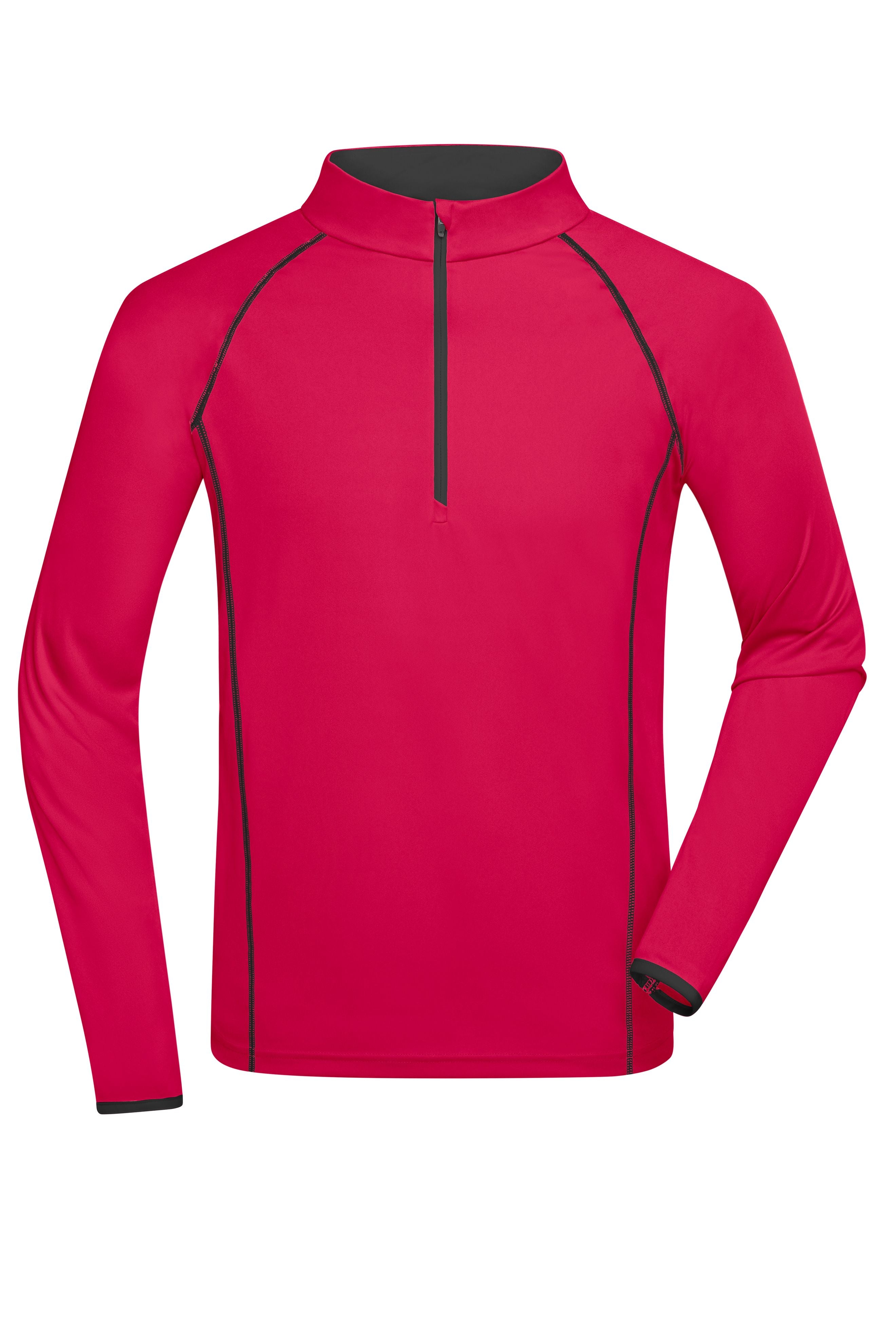 James & Nicholson Langarm Sportshirt für Herren bright-pink/titan