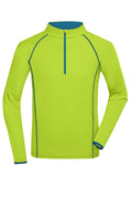James & Nicholson Langarm Sportshirt für Herren bright-yellow/bright-blue
