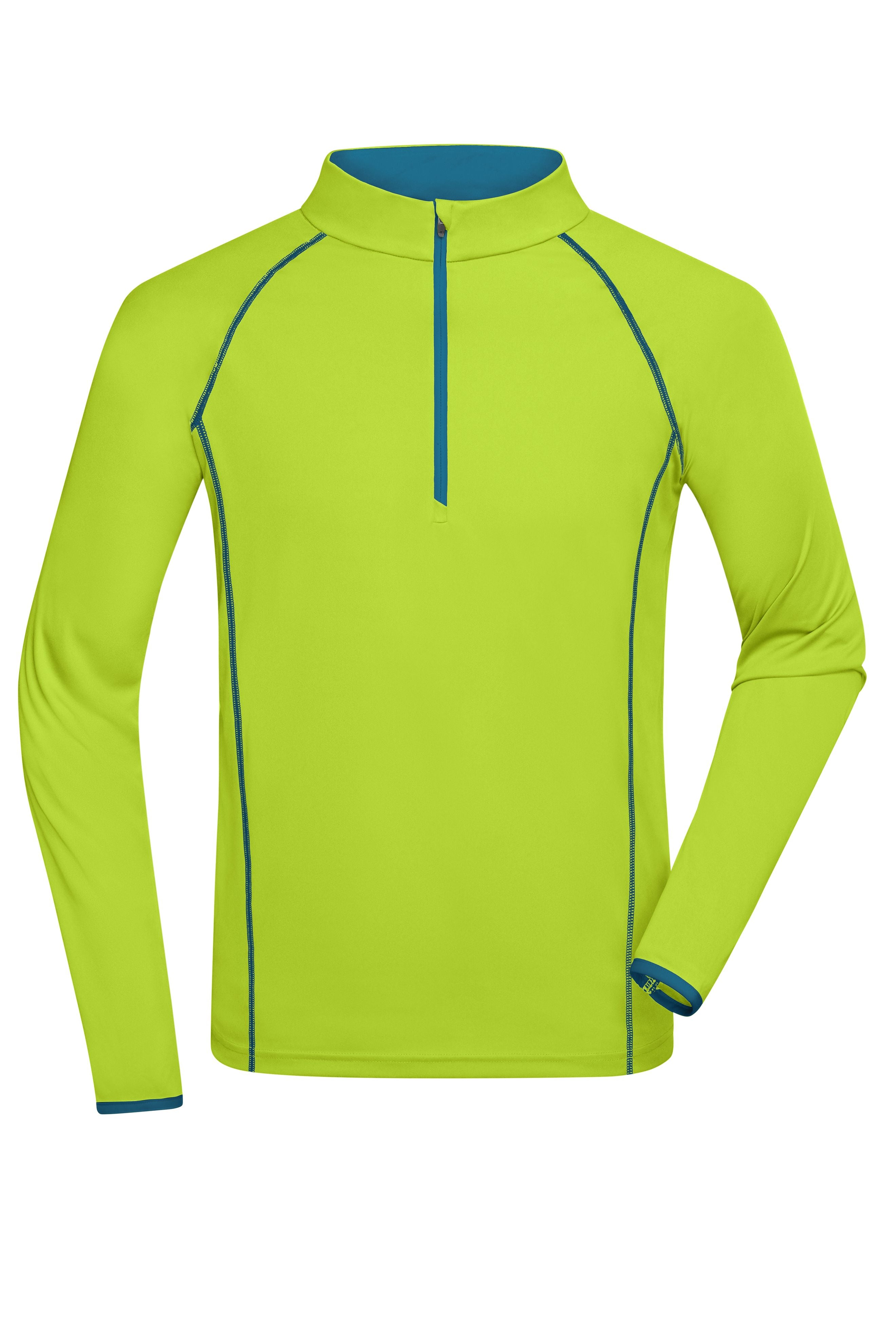 James & Nicholson Langarm Sportshirt für Herren bright-yellow/bright-blue