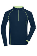James & Nicholson Langarm Sportshirt für Herren navy/bright-yellow