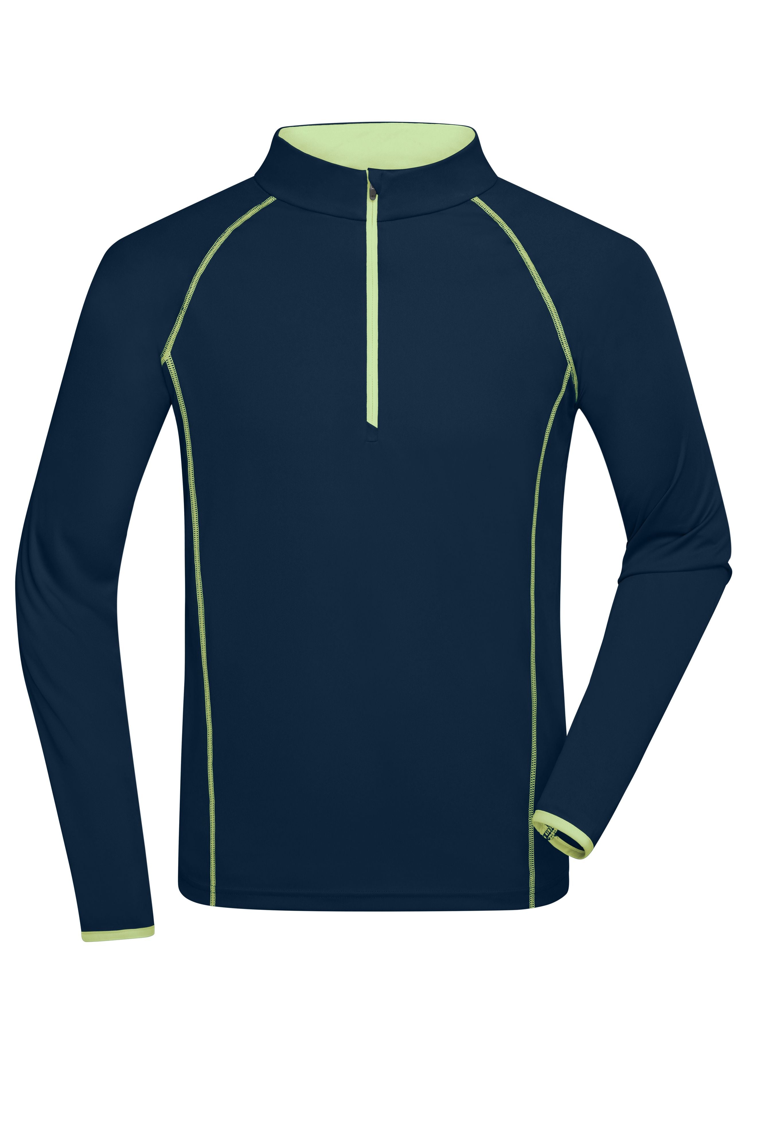 James & Nicholson Langarm Sportshirt für Herren navy/bright-yellow