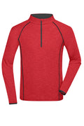 James & Nicholson Langarm Sportshirt für Herren red-melange/titan