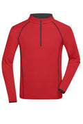 James & Nicholson Langarm Sportshirt für Herren red/black