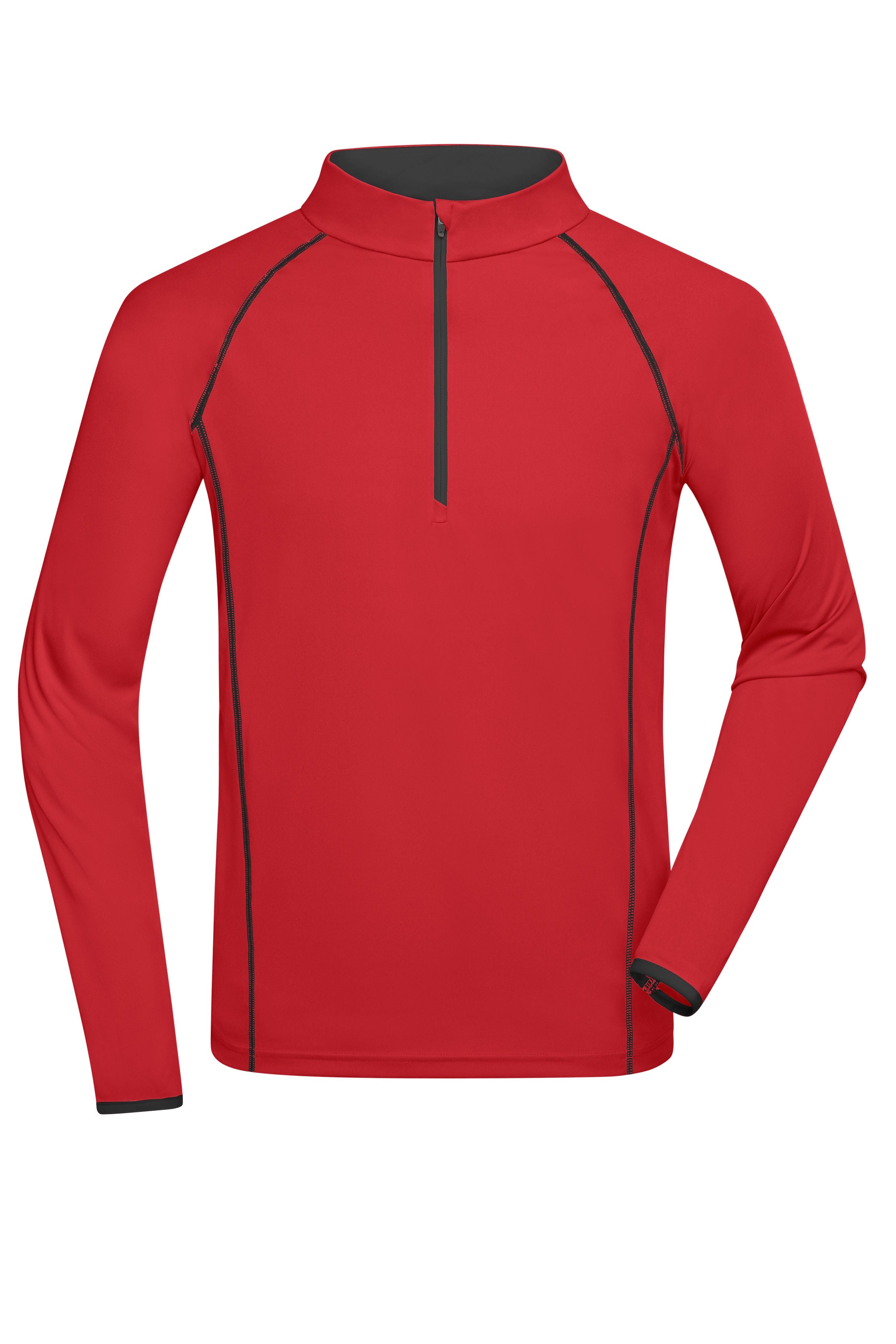 James & Nicholson Langarm Sportshirt für Herren red/black