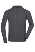James & Nicholson Langarm Sportshirt für Herren titan/black
