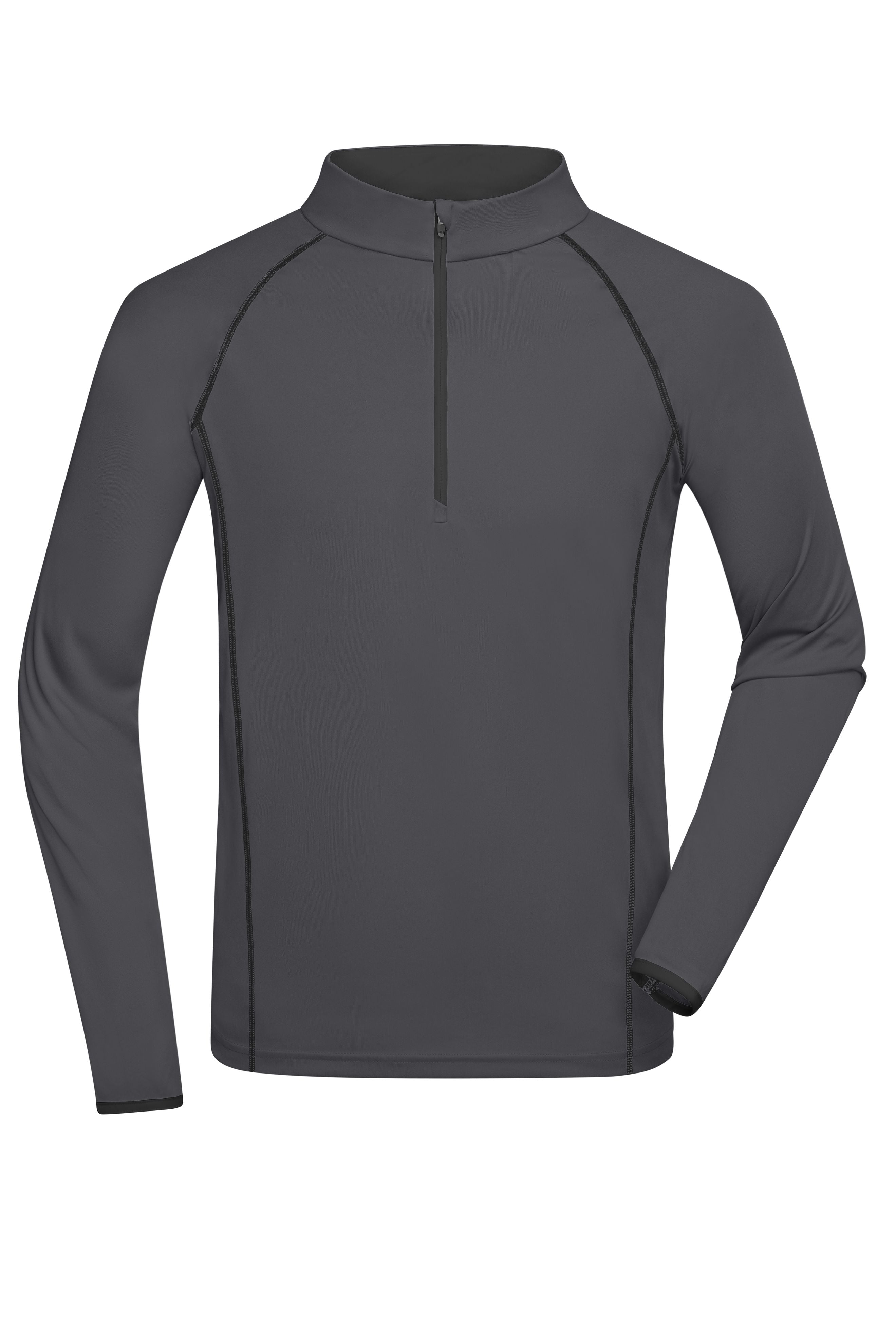 James & Nicholson Langarm Sportshirt für Herren titan/black