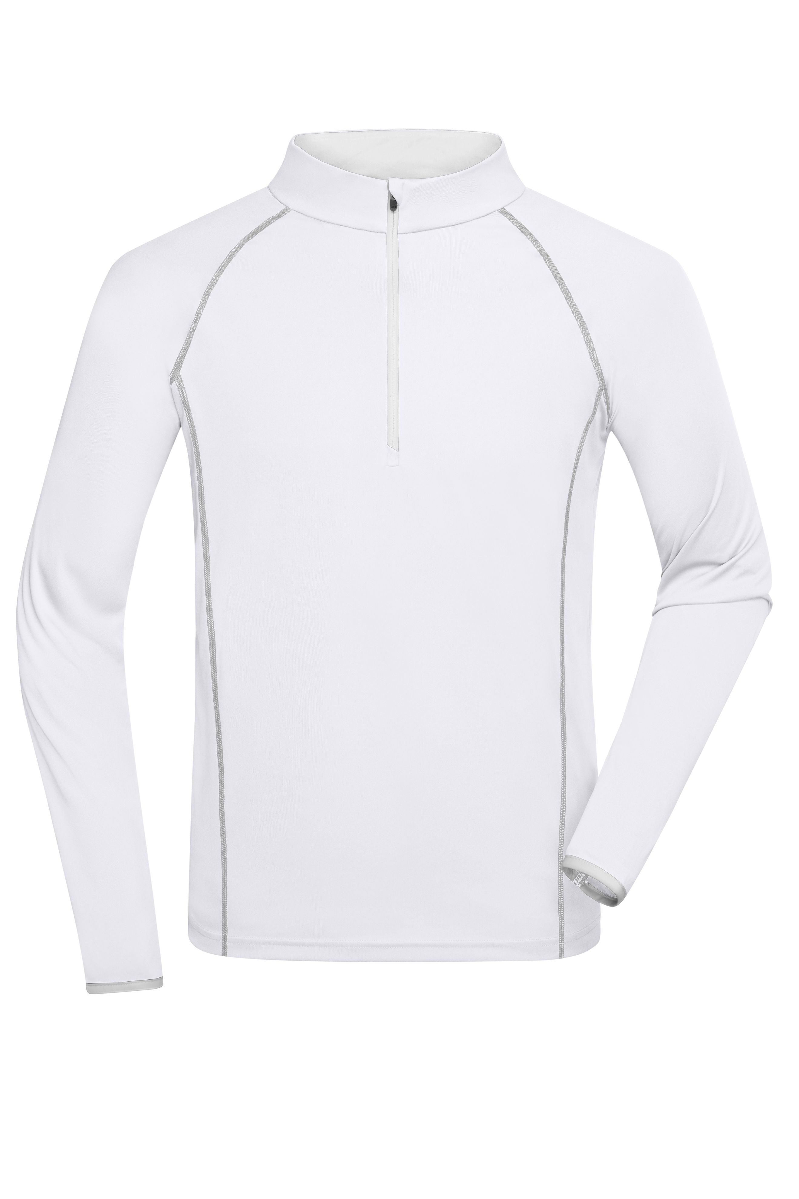 James & Nicholson Langarm Sportshirt für Herren white/silver