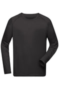 James & Nicholson Herren Langarm Sportshirt aus recyceltem Polyester  black