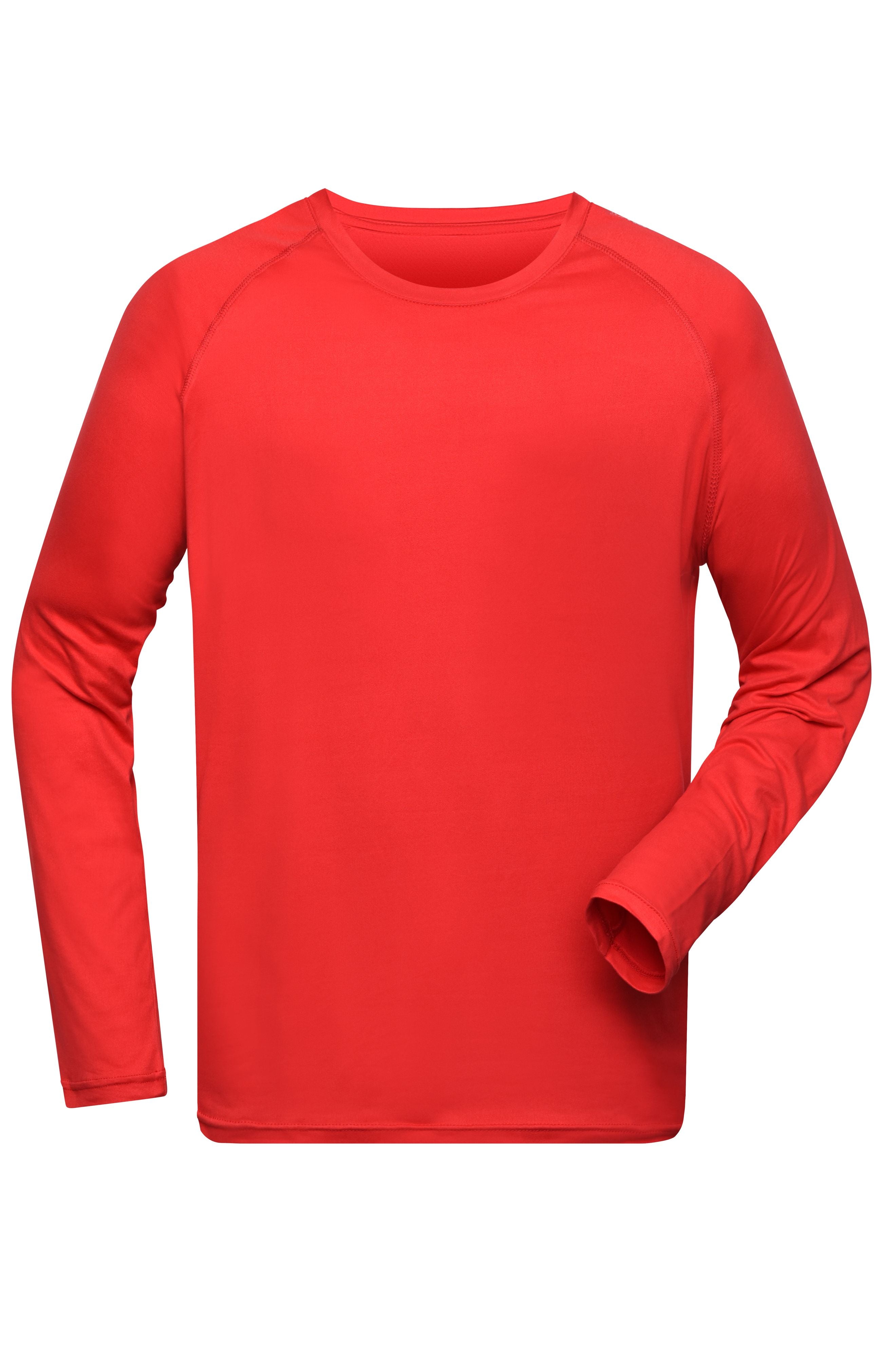 James & Nicholson Herren Langarm Sportshirt aus recyceltem Polyester  bright-red
