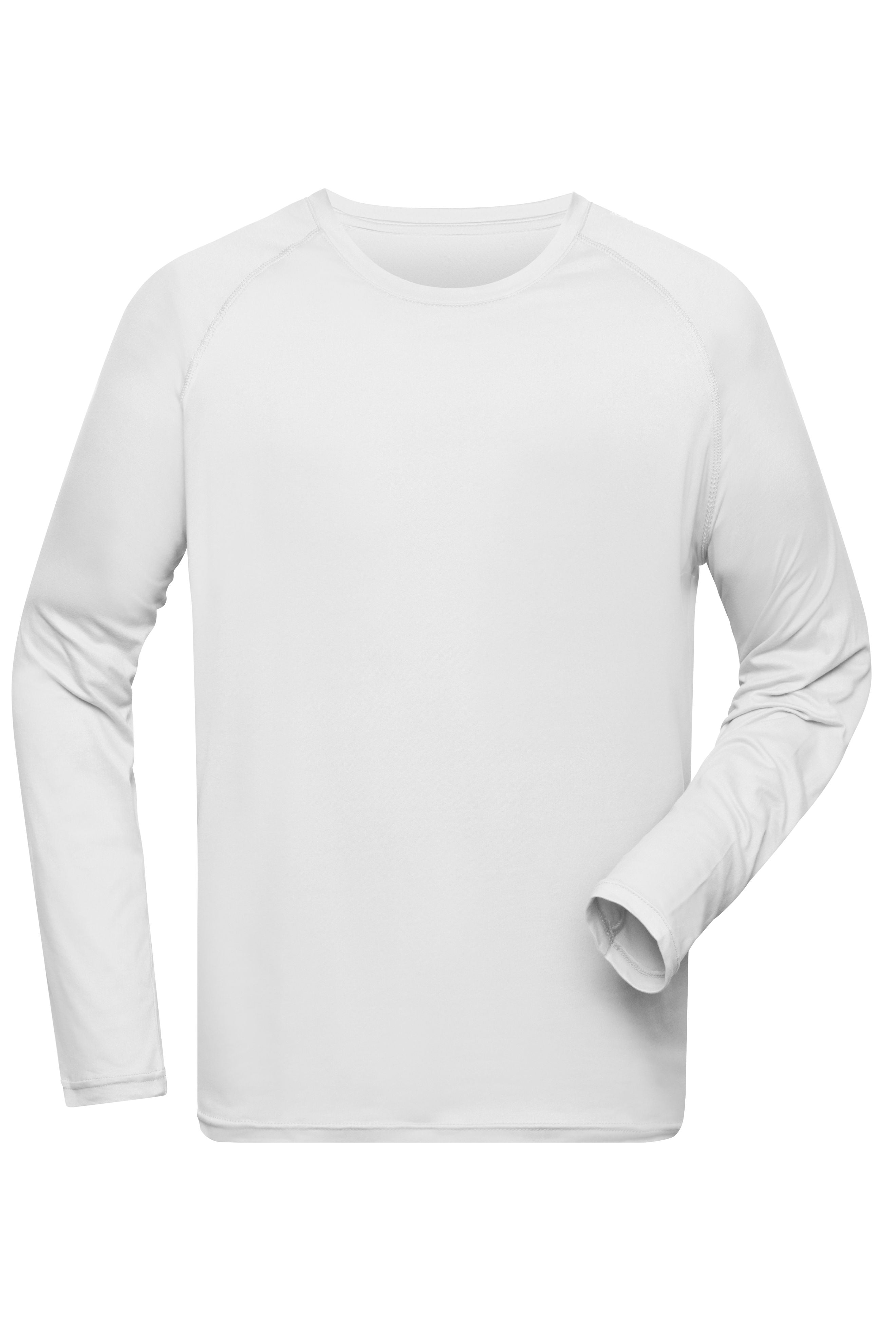 James & Nicholson Herren Langarm Sportshirt aus recyceltem Polyester  white