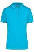 James & Nicholson Damenpolo Elastic aqua/white